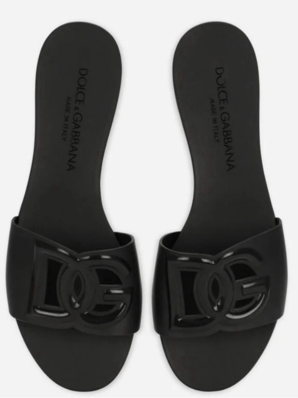 Dolce & Gabbana Rubber Beachwear Sliders Slides Sandals Black 41